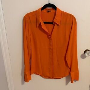 Express Vibrant Orange Button Down Shirt